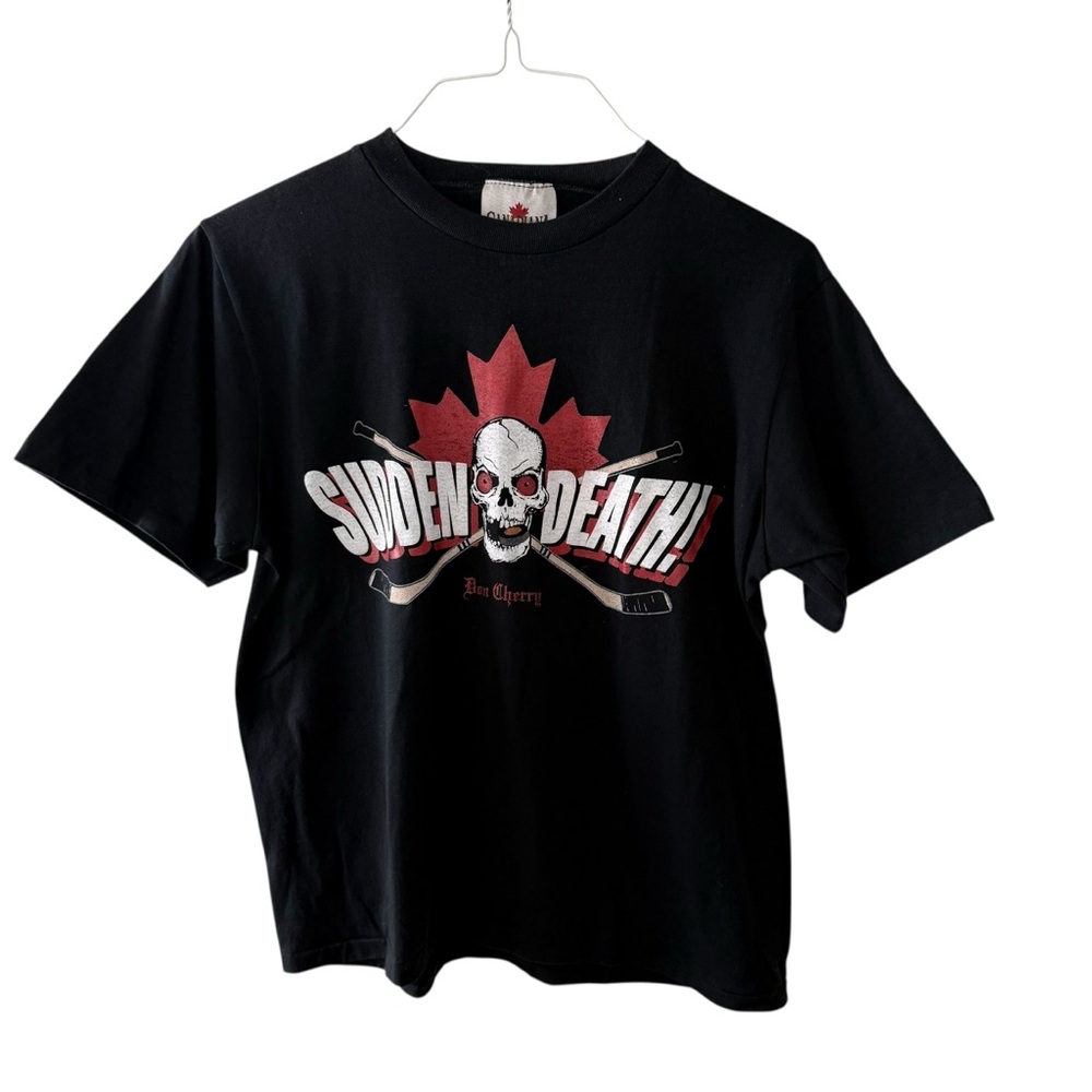 Don Cherry Vintage 90s Sudden Death Men T Shirt Small Single Stitch Canada Black